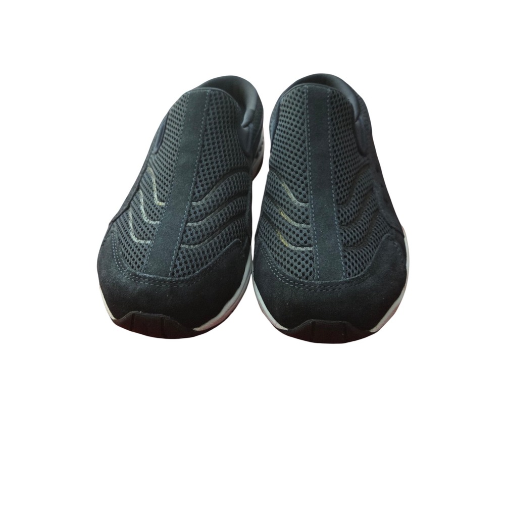 Easy Spirit Traveltime Black Mesh Suede Slip On Mules Clogs Walking Shoes
